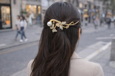 氣質珍珠蝶舞髮扎1