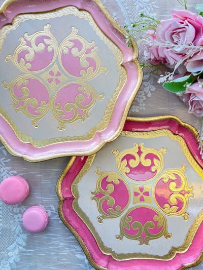 義大利佛羅倫斯手工六邊圖騰茶盤2