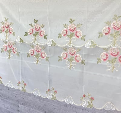 刺繡玫瑰花園門簾3