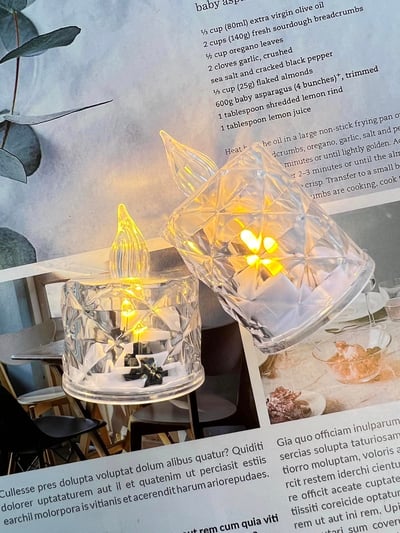 水晶菱紋LED仿真蠟燭燈6