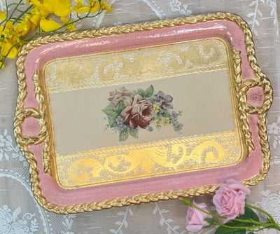 義大利佛羅倫斯手工玫瑰長方繩結托盤2