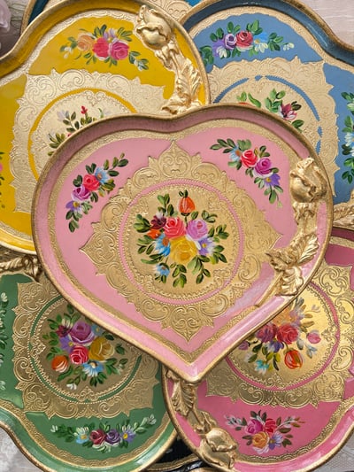 義大利佛羅倫斯手繪心型小茶盤2