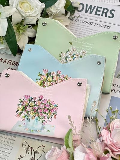 花卉皮革面紙盒1
