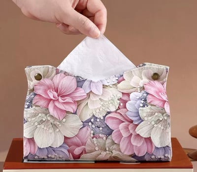 油畫皮革面紙盒10