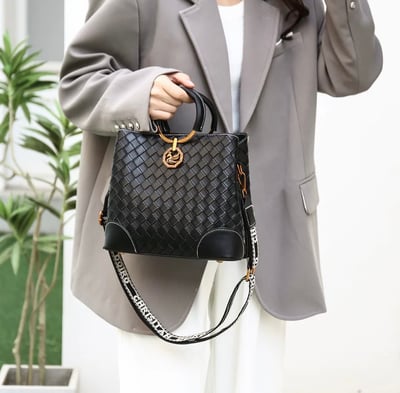 時尚托特編織手提包(附寬版肩背帶)6