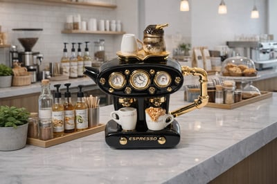 英國造型壺-黑色雙杯濃縮咖啡(大)Double Espresso1