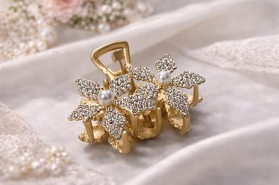 優雅金色花朵髮夾1