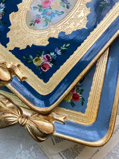 義大利佛羅倫斯手繪蝴蝶結裝飾托盤7