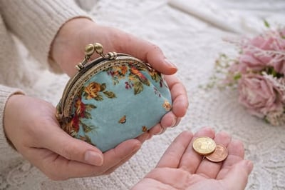 玫瑰花卉開運口金包1