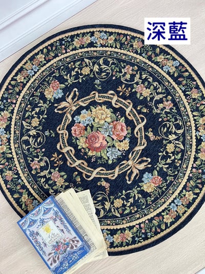 玫瑰圖騰圓形地墊4