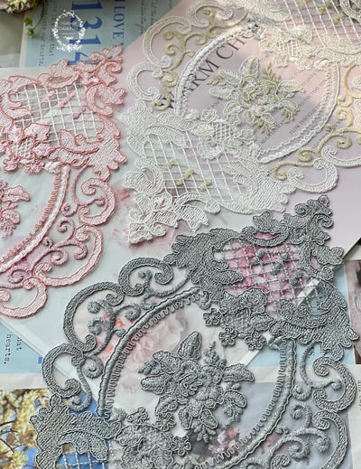 法式網格刺繡蕾絲墊1