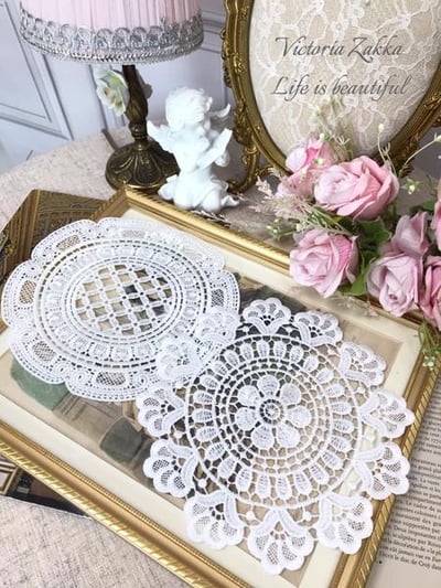 經典蕾絲圓墊/桌墊/杯墊1