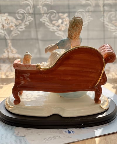 慵懶貓咪仕女瓷偶4