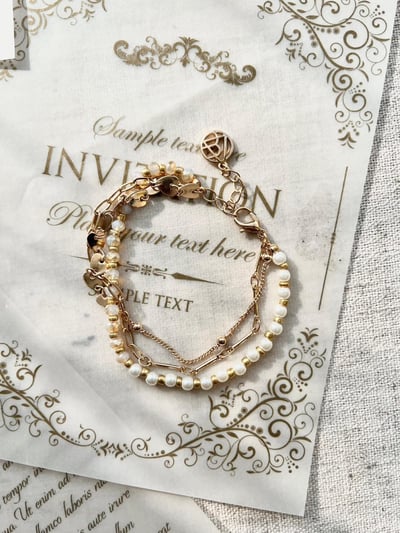 老佛爺珍珠心型手鍊1