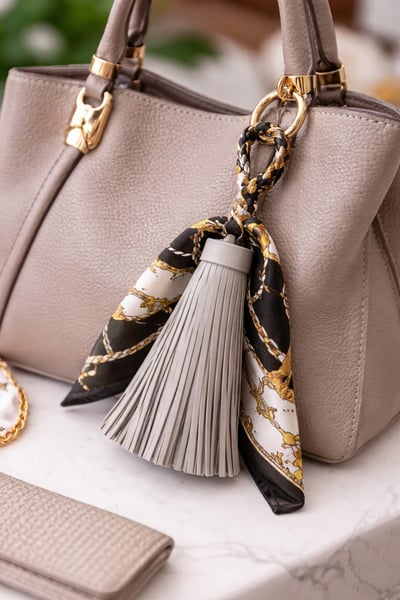 絲巾荔枝紋流蘇包包掛件/掛飾9