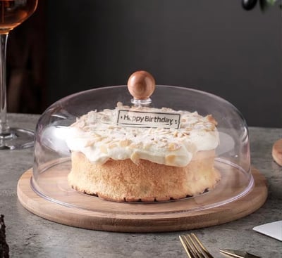 圓形玻璃罩木質展示盤6