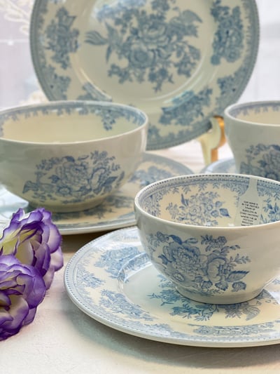 英國伯利亞洲藍玫瑰餐具系列8