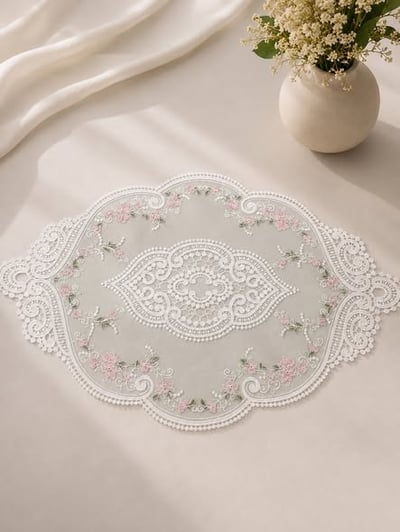 凡爾賽花語刺繡蕾絲墊5