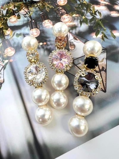 正韓飾品-大珍珠閃亮鋯石髮夾1