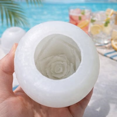 立體玫瑰球型製冰模具1
