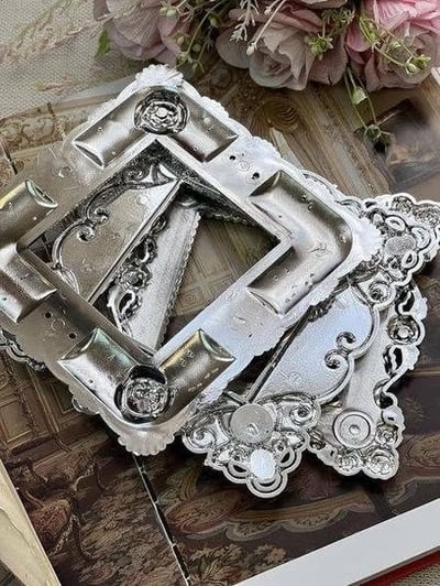 歐式輕奢銀邊玫瑰開關貼3