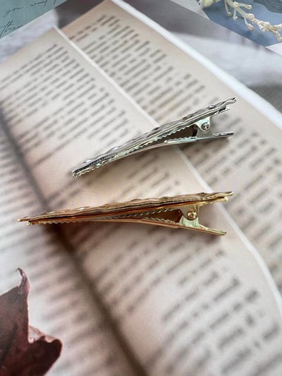 正韓飾品-微皺造型長方髮夾5