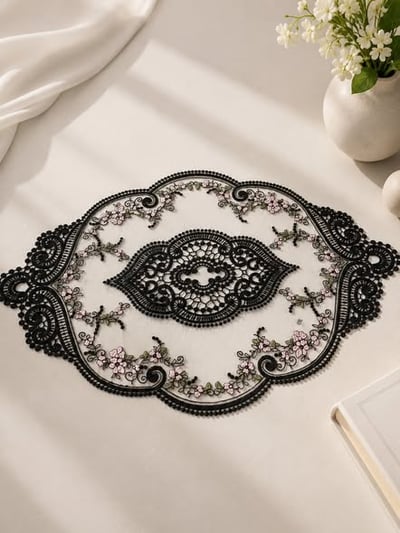 凡爾賽花語刺繡蕾絲墊4