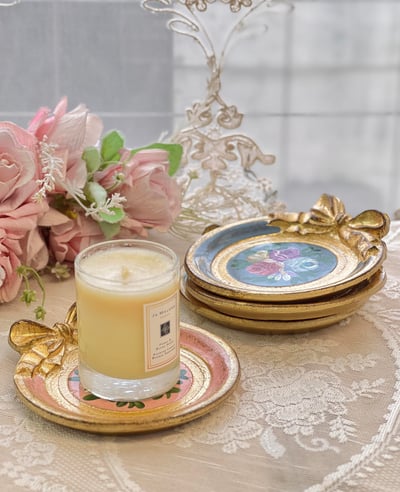 義大利佛羅倫斯圓形蝴蝶結杯墊/飾品盤4