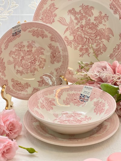 英國伯利亞洲粉玫瑰餐具系列8