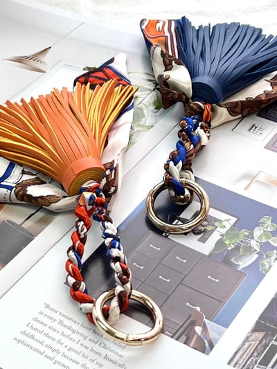 絲巾荔枝紋流蘇包包掛件/掛飾5