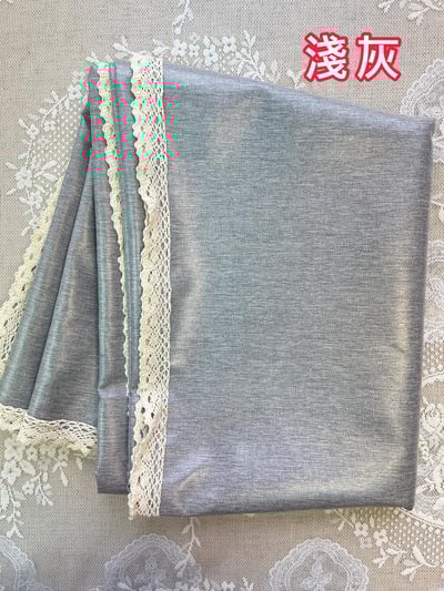 素色蕾絲邊棉麻桌布3
