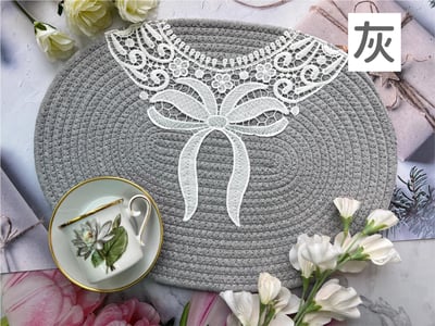 棉質橢圓編織餐墊4