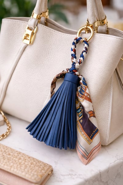 絲巾荔枝紋流蘇包包掛件/掛飾6