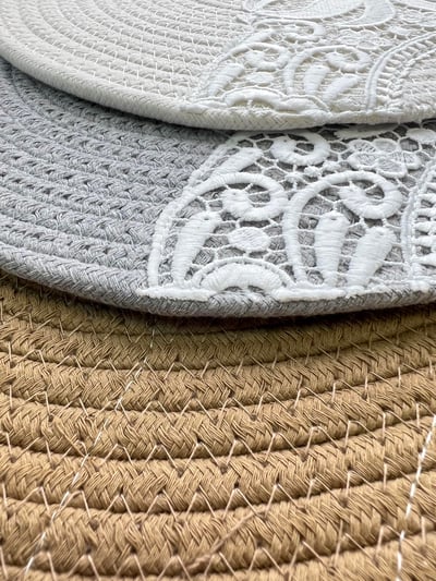 棉質橢圓編織餐墊5