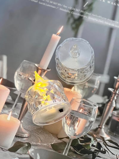 水晶菱紋LED仿真蠟燭燈2