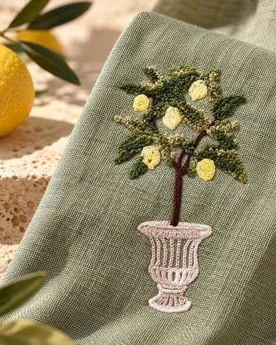 Busatti 托斯卡尼｜檸檬莊園立體刺繡桌旗4