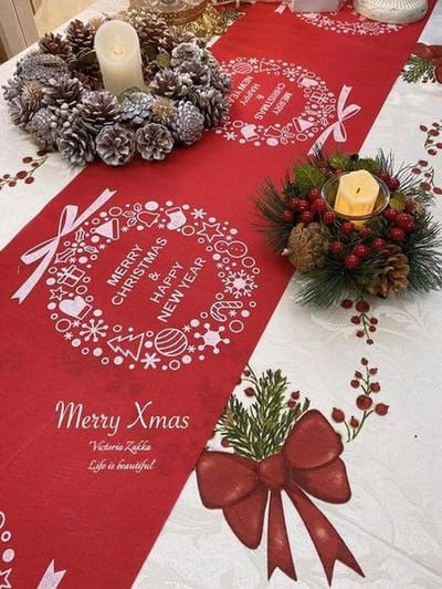 聖誕新年快樂桌旗1