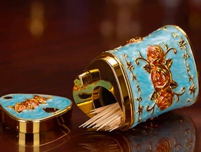 法式立體玫瑰按壓牙籤盒7