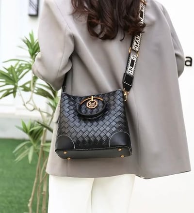 時尚托特編織手提包(附寬版肩背帶)5