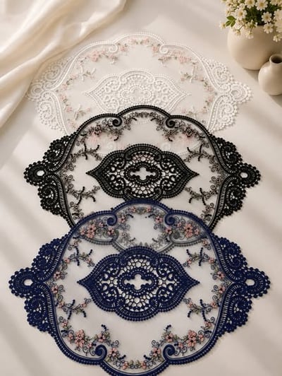 凡爾賽花語刺繡蕾絲墊1