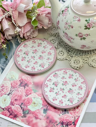 小玫瑰陶瓷杯墊2