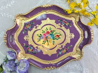 義大利佛羅倫斯手工六角叢花拖盤4