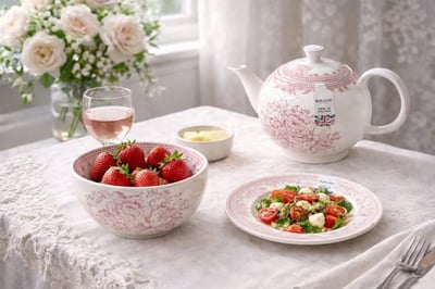 英國伯利粉玫瑰餐具系列1