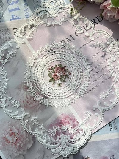 法式方形蕾絲墊5