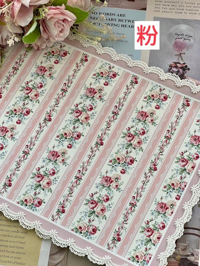 彩繪玫瑰蕾絲餐墊2