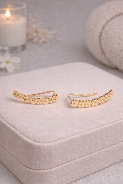 法式流光曲線耳環1