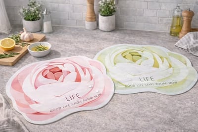 玫瑰花廚房檯面硅藻土軟墊3