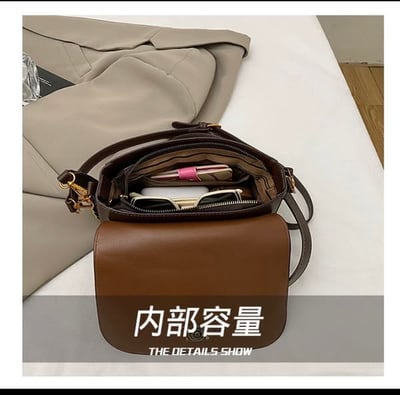 麂皮輕奢鍊條小方包 (附長背帶)3