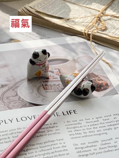招財貓陶瓷筷架3
