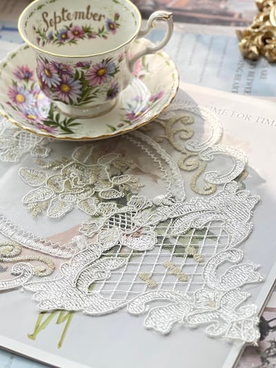 法式網格刺繡蕾絲墊5